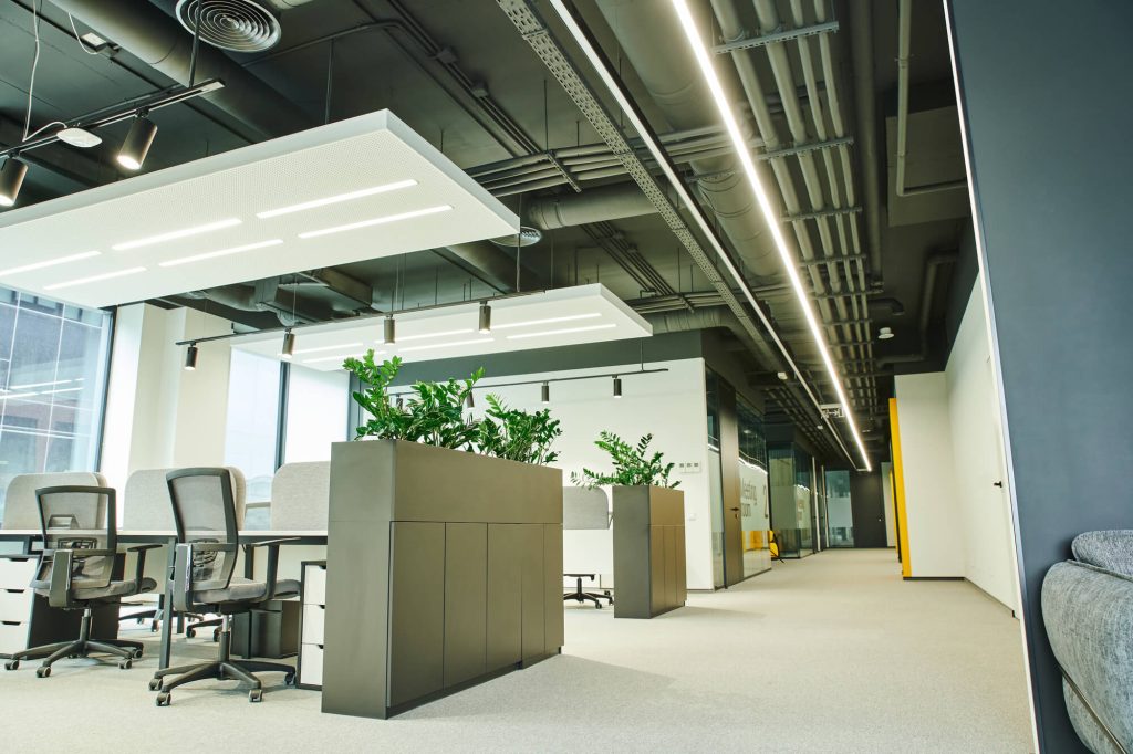A well-lit office space