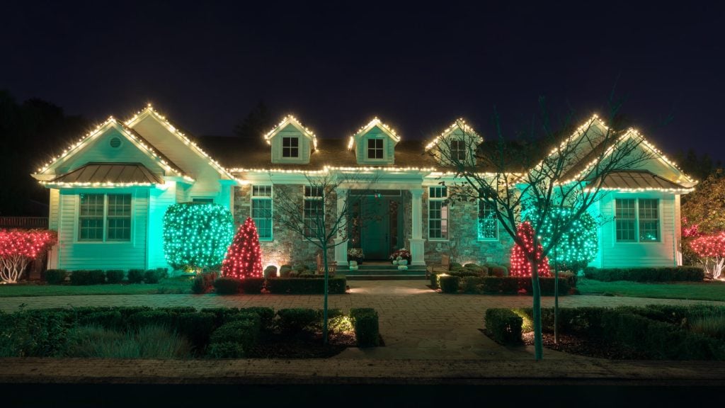 LED Christmas Lights on House