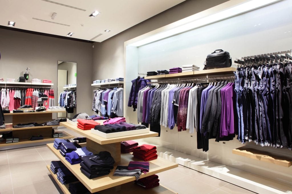 A retail store with clothes