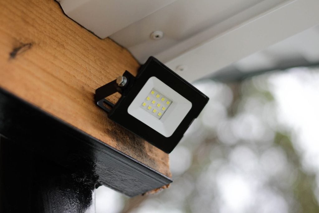 An LED Floodlight turned off