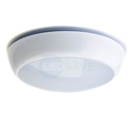 15W LED POLO Bulkhead (Microwave Sensor & 3 Hour Emergency) - White Bezel