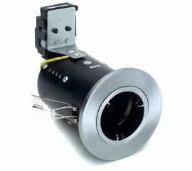 Brushed Chrome Fire Rated GU10 Downlight Fitting 